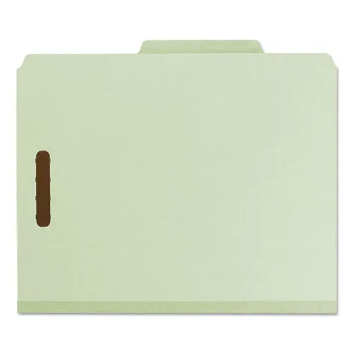 100% Recycled Pressboard Classification Folders, 3 Dividers, Letter Size, Gray-green, 10-box