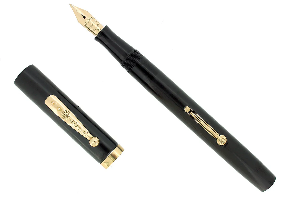 1920S WATERMAN #55 BLACK HARD RUBBER RUBBER FOUNTAIN PEN M-BBB 14K NIB RESTORED