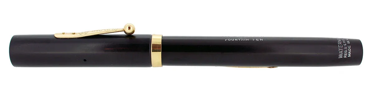 1920S WATERMAN #55 BLACK HARD RUBBER RUBBER FOUNTAIN PEN M-BBB 14K NIB RESTORED