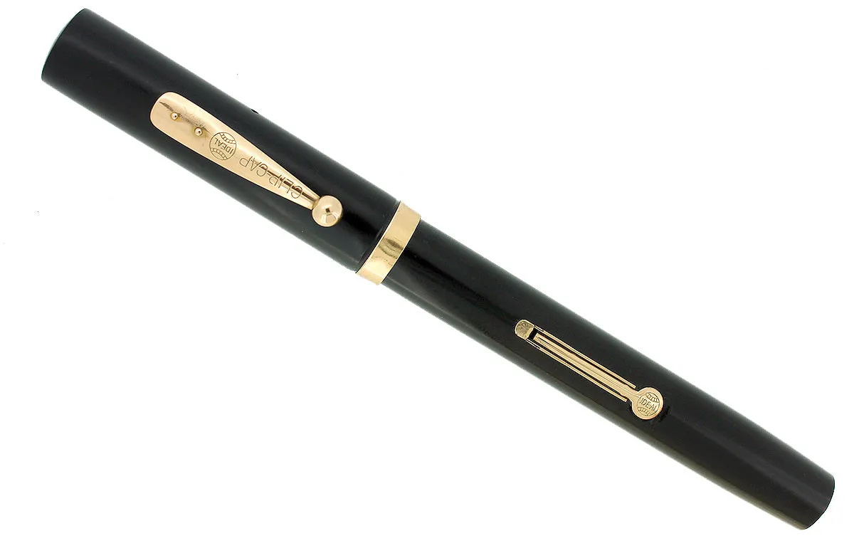 1920S WATERMAN #55 BLACK HARD RUBBER RUBBER FOUNTAIN PEN M-BBB 14K NIB RESTORED