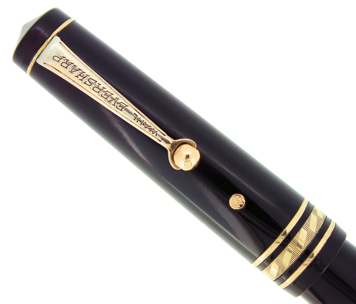 1932 WAHL EVERSHARP EQUIPOISED GOLD SEAL OVERSIZE DECOBAND FOUNTAIN PEN RESTORED