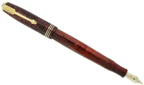 1934 PARKER BURGUNDY PEARL VACUMATIC DOUBLE JEWEL FOUNTAIN PEN RESTORED