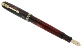 1937 PARKER BURGUNDY PEARL DOUBLE JEWEL VACUMATIC OVERSIZE FOUNTAIN PEN RESTORED