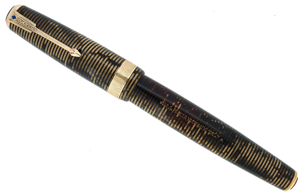 1939 PARKER GOLDEN PEARL SENIOR MAXIMA VACUMATIC DJ FOUNTAIN PEN NEAR MINT RESTORED