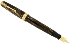 1941 PARKER GOLDEN PEARL SENIOR MAXIMA VACUMATIC WITH F to BBB  2.81MM FLEXIBLE NIB IN RESTORED CONDITION