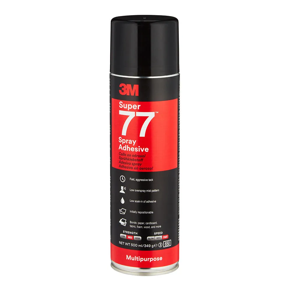 3M Super 77 Multi Purpose Fast Tack Spray Adhesive 375g Clear