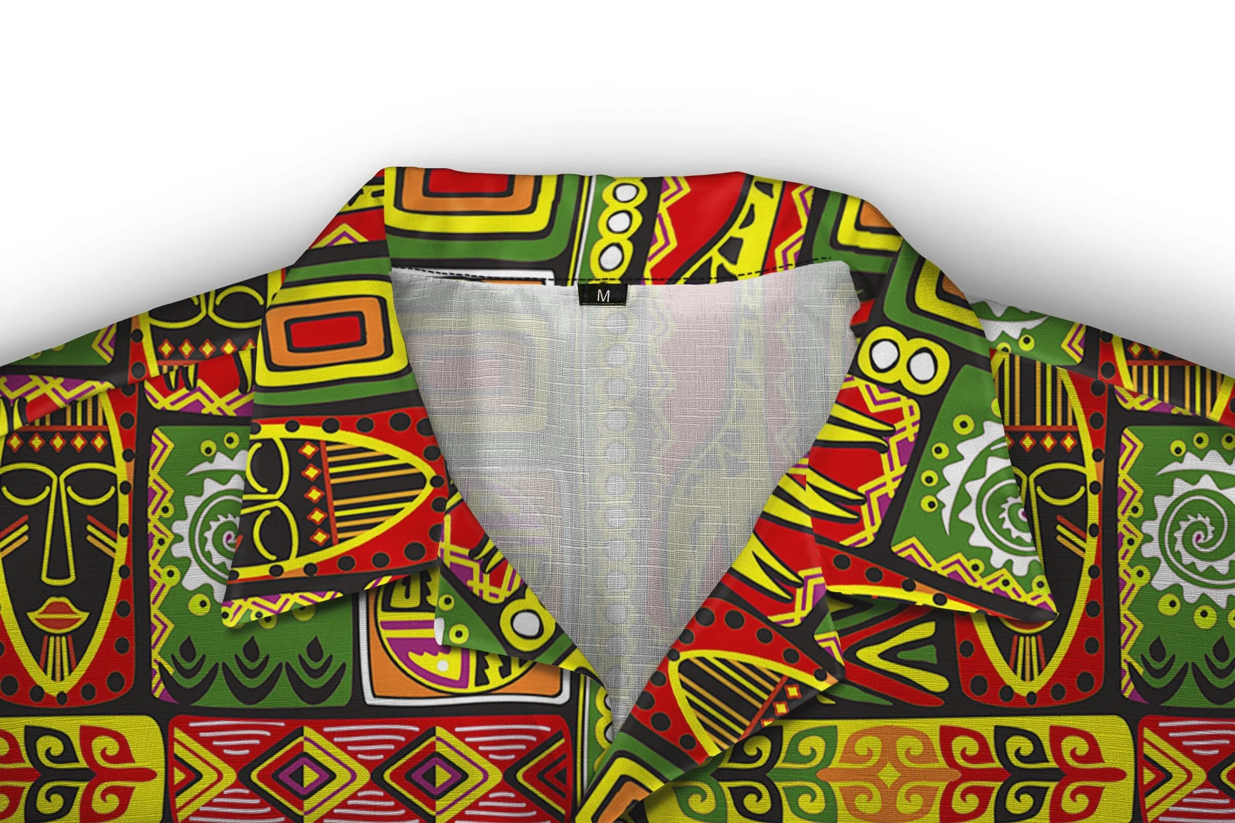 African Tribal Linen Hawaiian Shirt