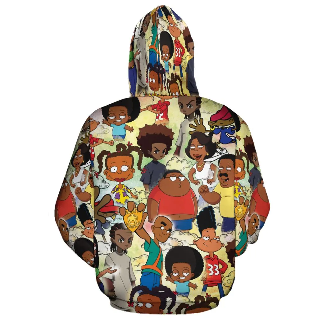 Black Animated Characters All-over Hoodie