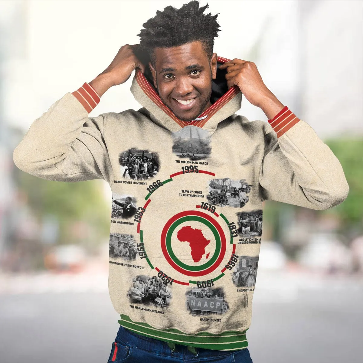 Black History Timeline All-over Hoodie