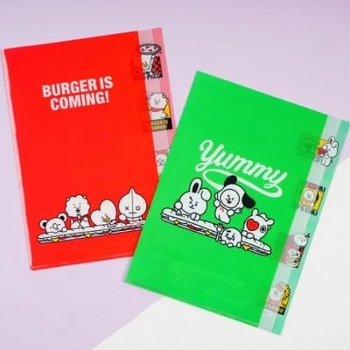 BT21 Yummy Burger Plastic Index File Folders