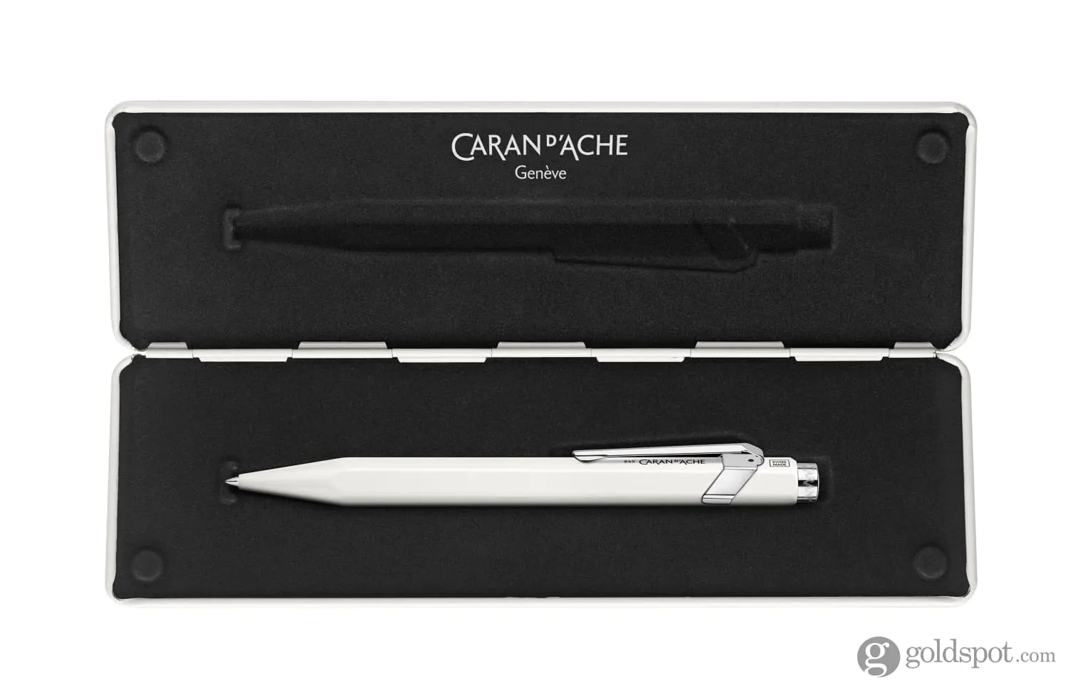 Caran d'Ache 849 Rollerball Pen in White with Slimpack