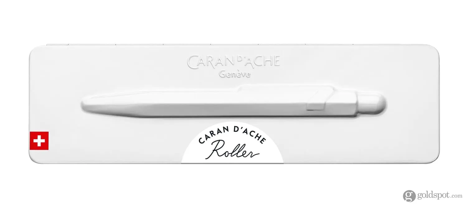 Caran d'Ache 849 Rollerball Pen in White with Slimpack