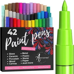 Extra Fine Tip acrylic markers - Set of 42 thin markers