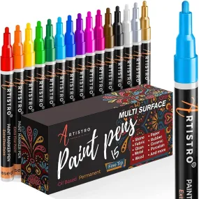 Fine Tip Oil-Based Paint Pens - Set of 15 oil based paint markers