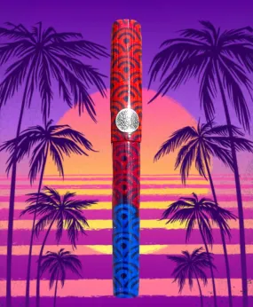 Florida Sunset Seigaiha Mon Motif Custom Fountain Pen