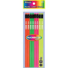 Fluorescent Wood Pencil with Eraser