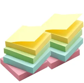 Kicko Stick On Notes - 12 Sticky Notepads, 1200 Sheets - 3 Inch Pastel Colored Removable