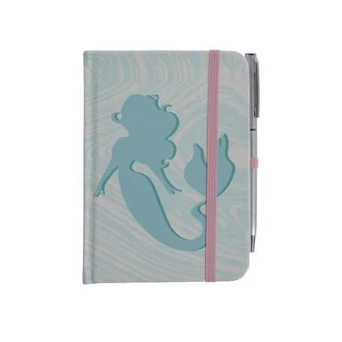 Mermaid Notebook with Elastic Band and Ballpoint Pen - A6