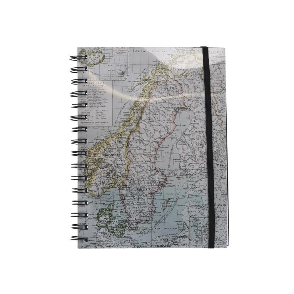 Notebook with a Binder, Elastic Band and Bookmarker - A5