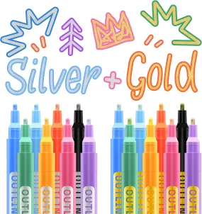 outline markers – set of 16 outline marker pens