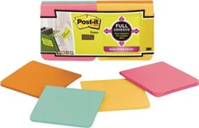 Post-It Full Adhesive Notes 3 Inch  X 3 Inch  Assorted Farmers Market Colors 12 Per Pack